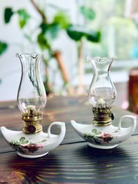 Image 1 of Pair of vintage small oil lamps 