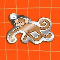 "Hey" monkey sticker (PREORDER)