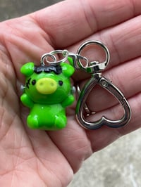 Image 3 of Pig charm, Polymer clay charm, Frankenstein keychain, Pig keychain, Kawaii keychain