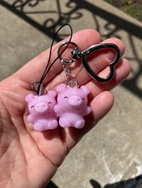 Image 4 of Pig charm, Polymer clay charm, Frankenstein keychain, Pig keychain, Kawaii keychain