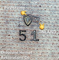 Image 21 of WWII USMC M1 Helmet & Firestone-Inland Liner. Fixed bale type. Marine Camo cover. 