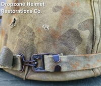 Image 7 of WWII USMC M1 Helmet & Firestone-Inland Liner. Fixed bale type. Marine Camo cover.