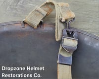 Image 23 of WWII USMC M1 Helmet & Firestone-Inland Liner. Fixed bale type. Marine Camo cover.