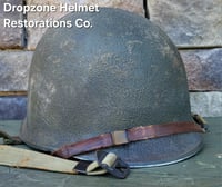 Image 10 of WWII USMC M1 Helmet & Firestone-Inland Liner. Fixed bale type. Marine Camo cover.