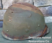 Image 17 of WWII USMC M1 Helmet & Firestone-Inland Liner. Fixed bale type. Marine Camo cover. 