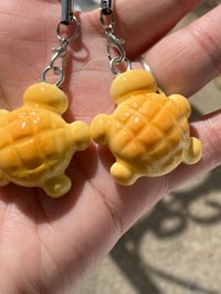 Image 4 of Melonpan turtle charm, Polymer clay charm, Turtle bread charm, Knitting charm