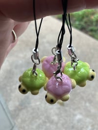 Image 5 of Melonpan turtle charm, Polymer clay charm, Turtle bread charm, Knitting charm