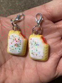 Image 2 of Poptart charm, Polymer clay charm, Waffle charm, Kawaii food charms, Knitting notions