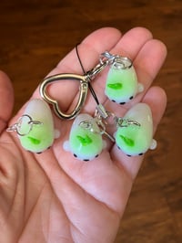 Image 2 of Seal charm, Polymer clay charm, Kawaii sprout seal keychain, Seal knitting charm
