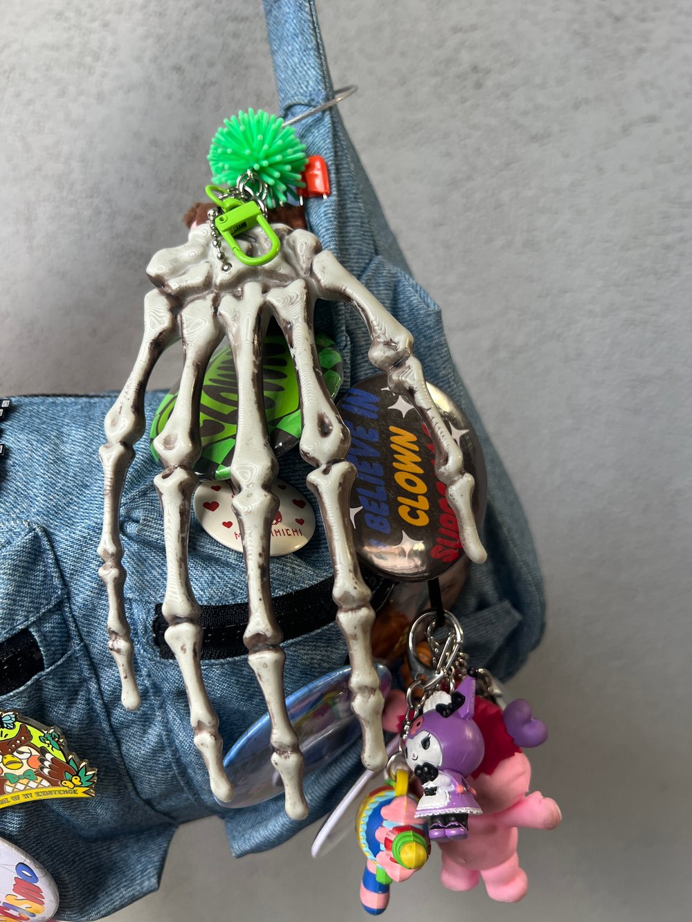 Skelly hand bag charm