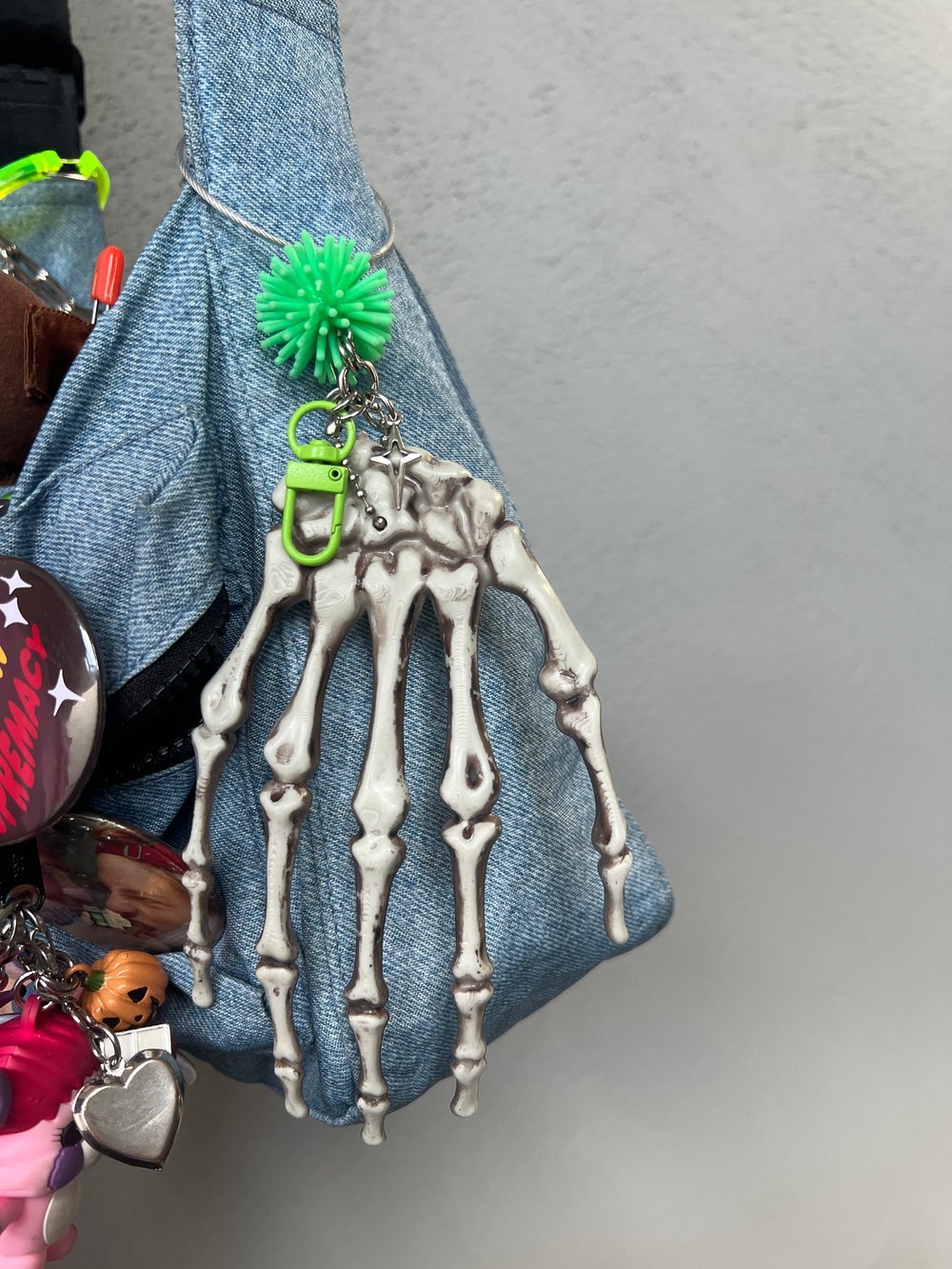 Skelly hand bag charm