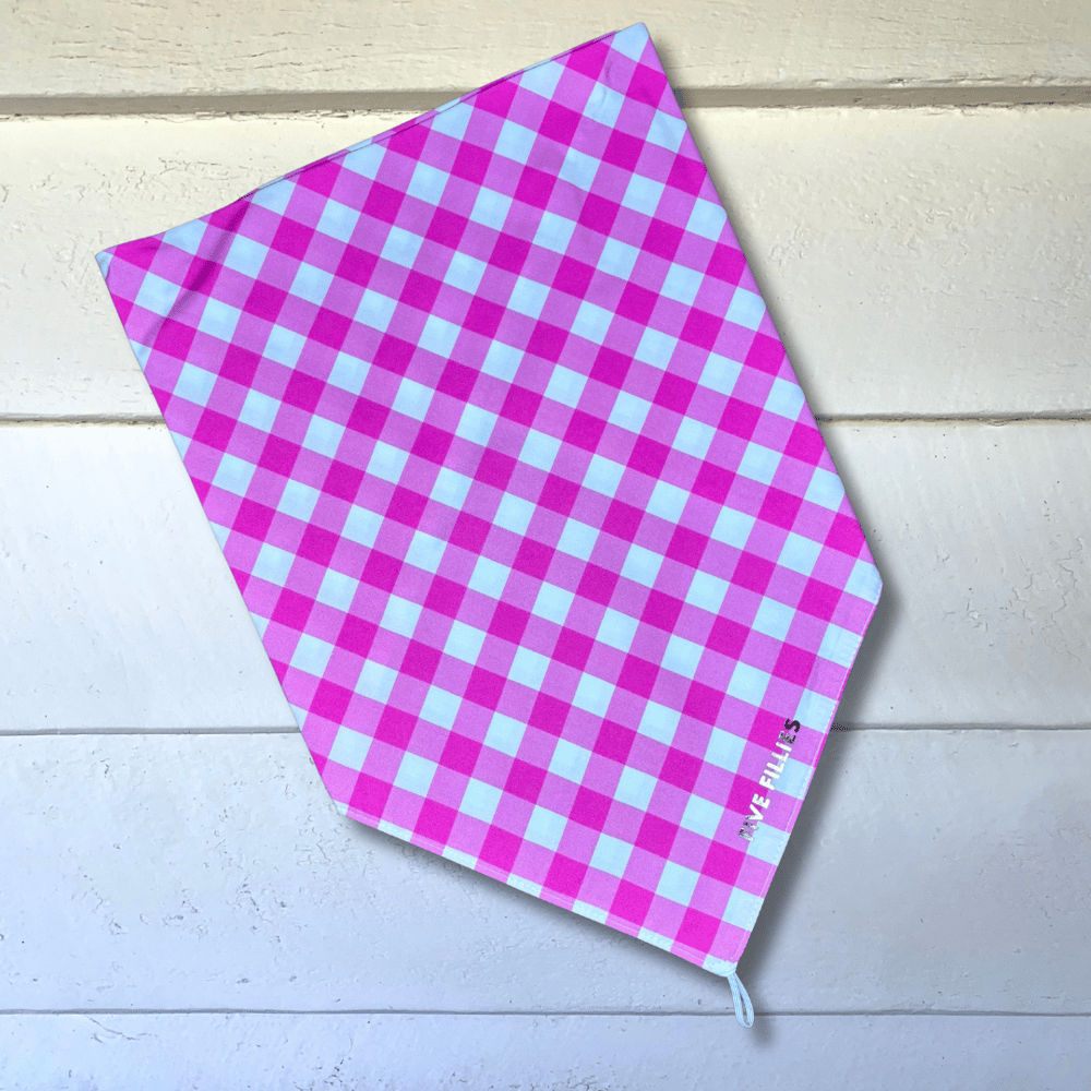 Image of Hotter Pink Gingham Scarf