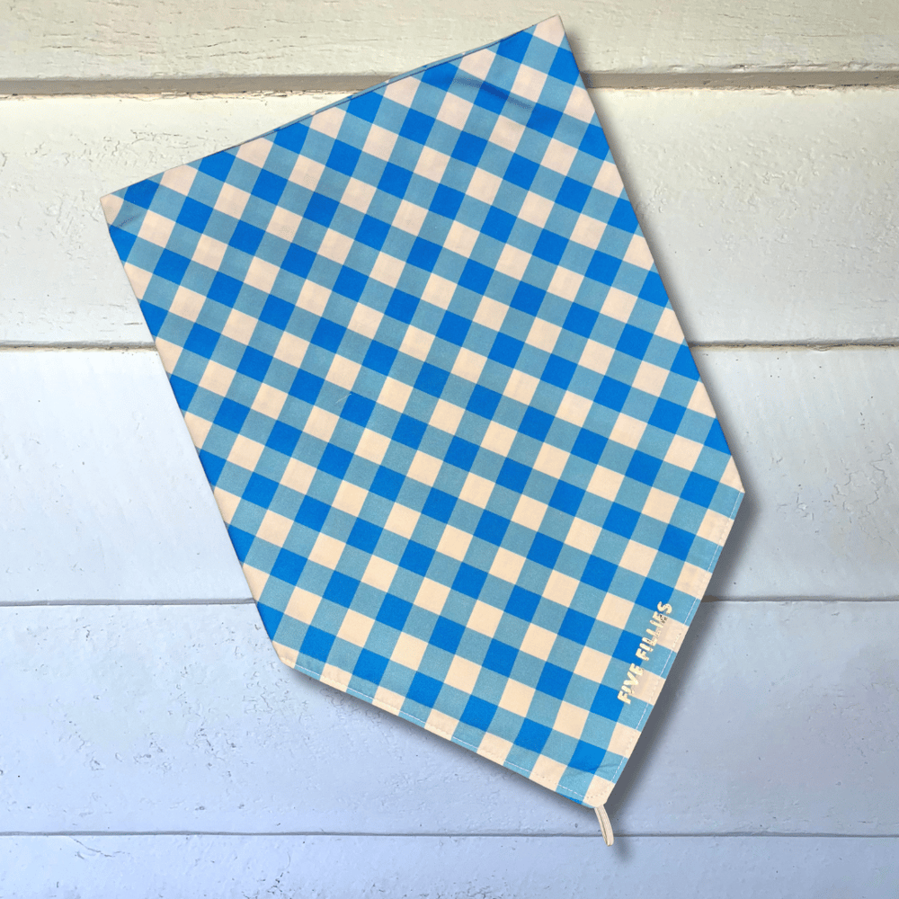 Image of Mid Blue Gingham Scarf