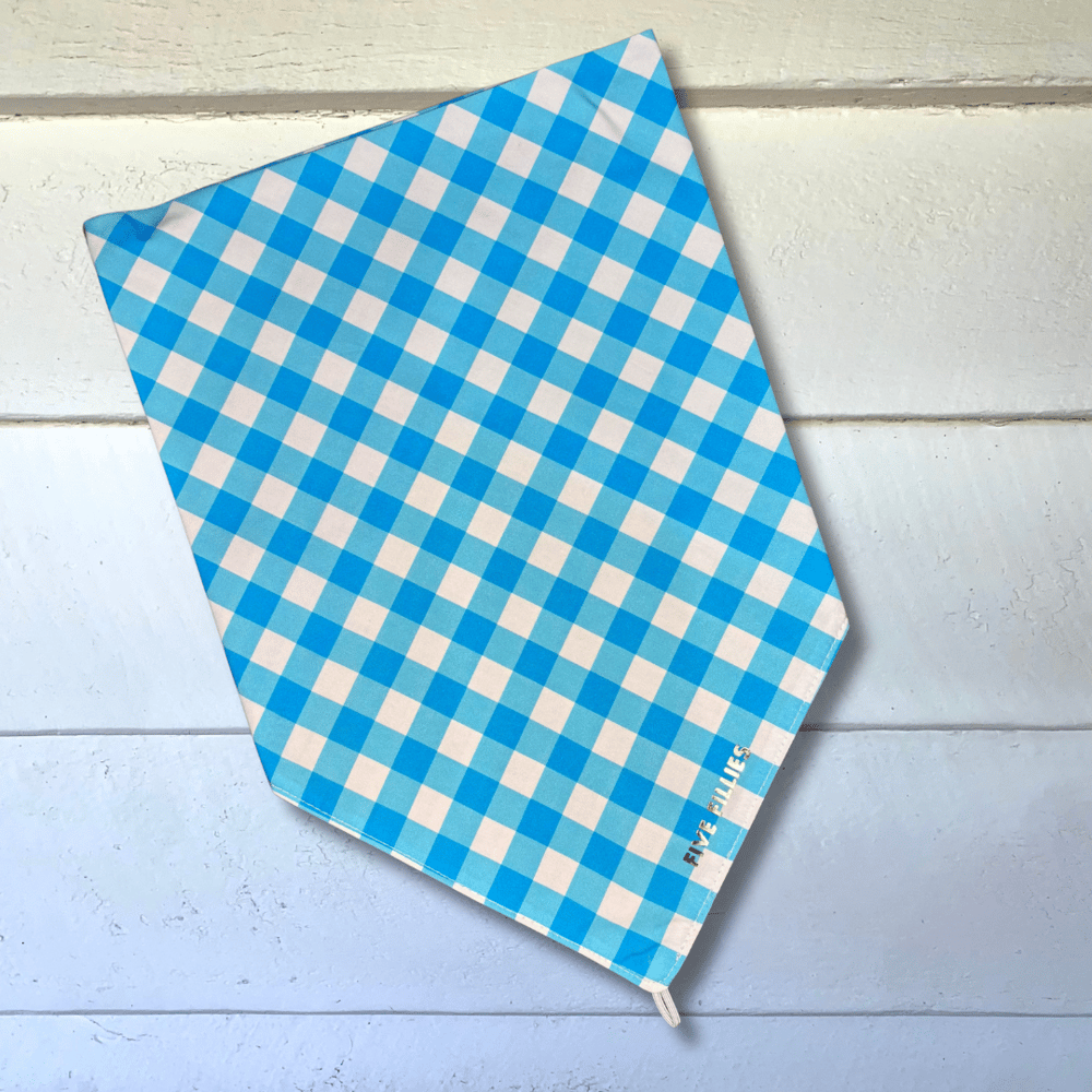Image of Bright Blue Gingham Scarf