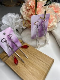 Image 1 of Sword dangle earrings, fantasy sword earrings, fantasy earrings