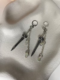 Image 4 of Sword dangle earrings, fantasy sword earrings, fantasy earrings