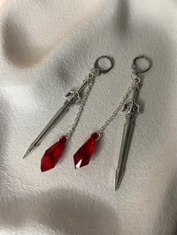 Image 3 of Sword dangle earrings, fantasy sword earrings, fantasy earrings