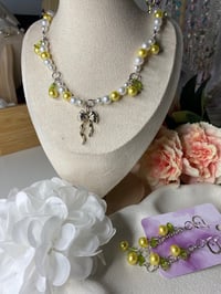 Image 2 of Fruit and bow clam style choker necklace collection, cherry necklace, bow necklace choker