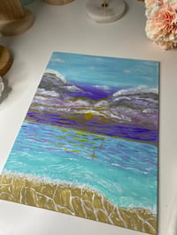 Image 3 of Ocean painting 9 x 12" canva panel