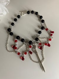 Image 3 of Red Black sword necklace choker, Purple sword necklace chokers 