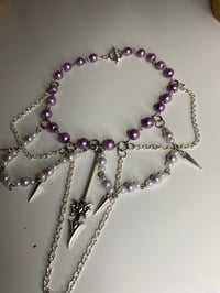 Image 6 of Red Black sword necklace choker, Purple sword necklace chokers 