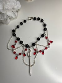 Image 5 of Red Black sword necklace choker, Purple sword necklace chokers 