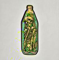 Image 1 of Skeleton In A Bottle Glossy Finish Vinyl sticker