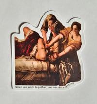 Image 1 of Women Working Together To Decapitate Die Cut Matte Vinyl Sticker