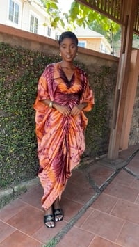Image 1 of peaches and cranberry boubou dress