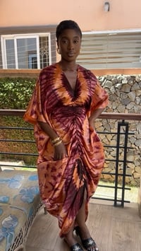 Image 2 of peaches and cranberry boubou dress
