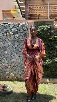 Image 3 of peaches and cranberry boubou dress
