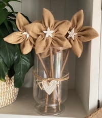 Image 2 of #6  Rustic "Forever Flowers" Natural Hessian