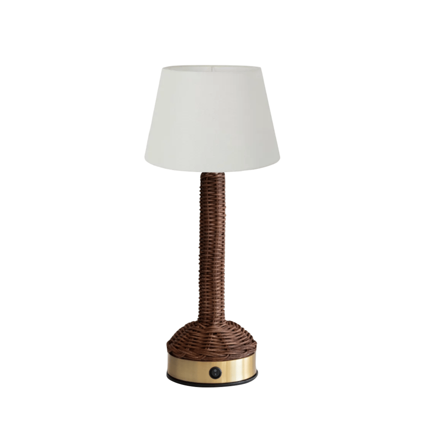 Image of Dark Rattan Cordless, rechargeable, Lamp