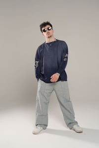 Image 3 of Sunfaded swords long sleeve - blue
