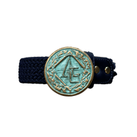 Image 1 of ESSENTIAE METALLUM BRONZE logo Rope Belt - Green/Blue