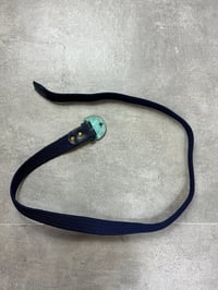 Image 2 of ESSENTIAE METALLUM BRONZE logo Rope Belt - Green/Blue