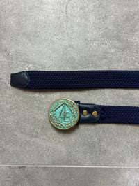 Image 3 of ESSENTIAE METALLUM BRONZE logo Rope Belt - Green/Blue