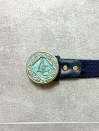 Image 4 of ESSENTIAE METALLUM BRONZE logo Rope Belt - Green/Blue