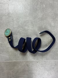 Image 5 of ESSENTIAE METALLUM BRONZE logo Rope Belt - Green/Blue