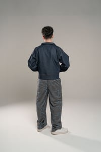 Image 9 of Pleated wide trousers - Grey
