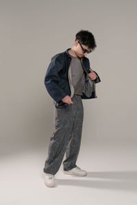 Image 8 of Pleated wide trousers - Grey