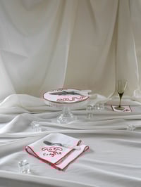 Image 3 of Round Hand Embroidered Snake Placemat