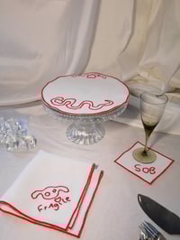 Image 3 of Hand Embroidered SOB Cocktail Napkins (Set of 4)
