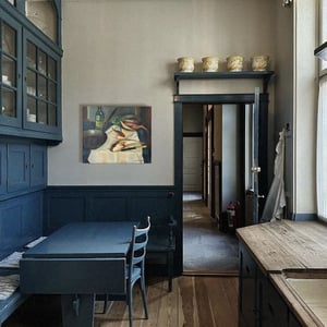 Image of Early 20th C French Oil Painting,' Fishes and Wine.'