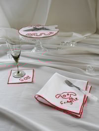 Image 1 of Hand Embroidered SOB Cocktail Napkins (Set of 4)