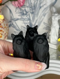 Image 3 of Black Obsidian Cat Carving