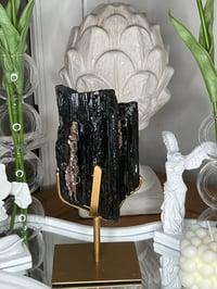 Black Tourmaline and Mica on Stand