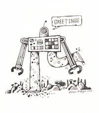 Image 1 of Robot stomp : original ink drawing