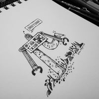 Image 3 of Robot stomp : original ink drawing