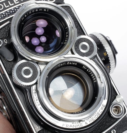 Image of Rolleiflex 6X6 TLR 2.8F Medium format film camera with Planar 80mm F2.8 FULL CLA #0559